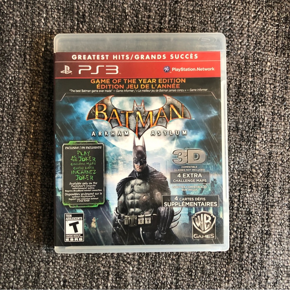 Batman Archam Asylum PS3 Video Game‎ Complete In Box Playstation 3
